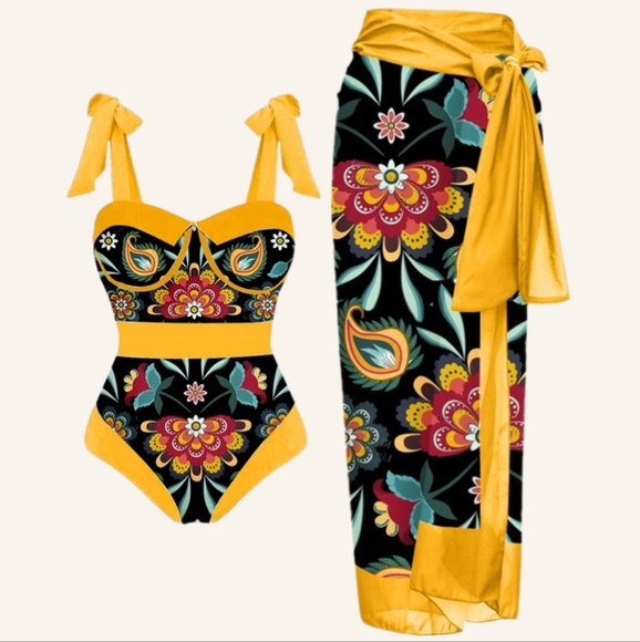 Swim Bnwt One Piece Swimsuit With Matching Sarong Poshmark